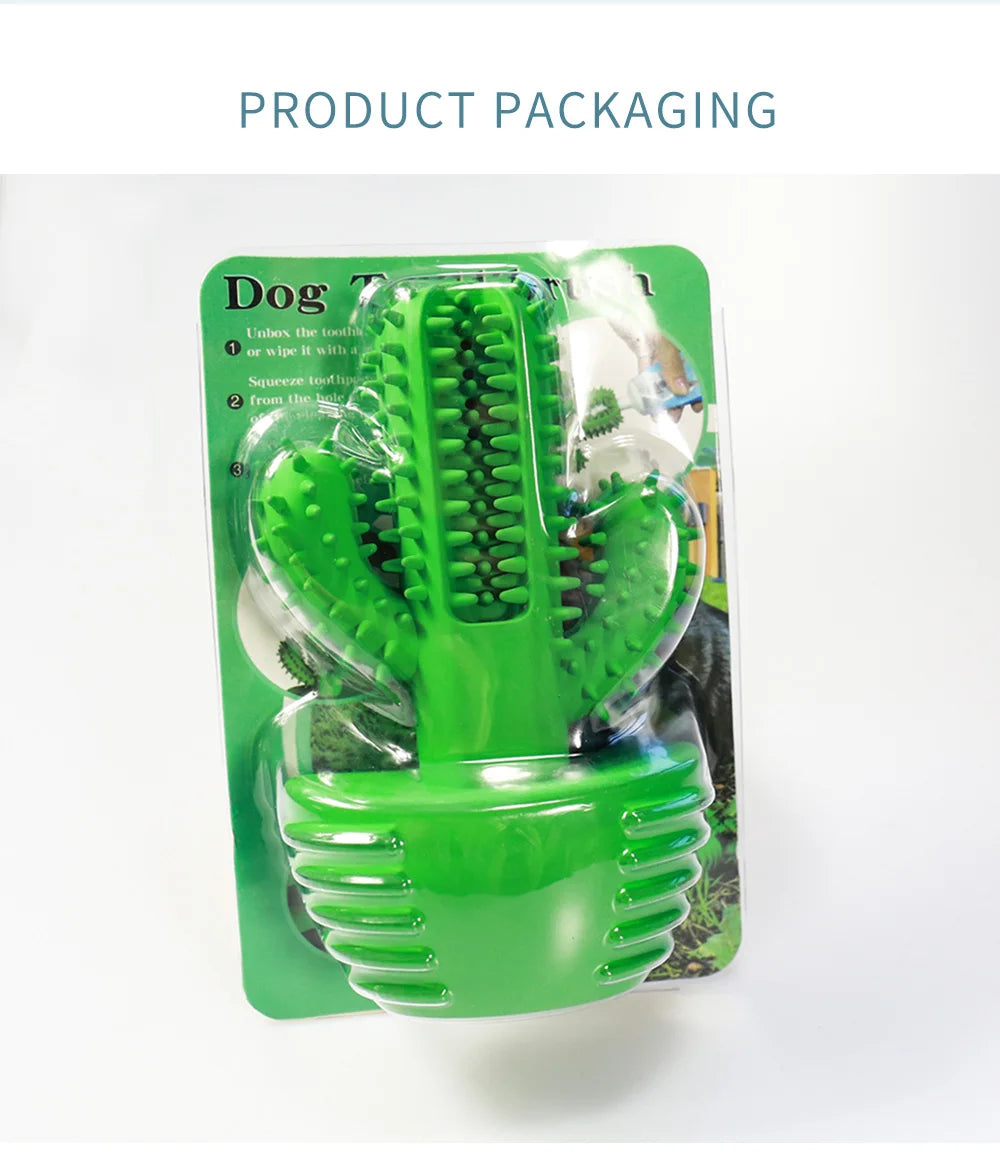 Dog Cactus Interactive Rubber Chew Toys For Small Large Dogs Tooth Cleaning Toothbrush For Small Large Dogs Treat Dispenser Pet