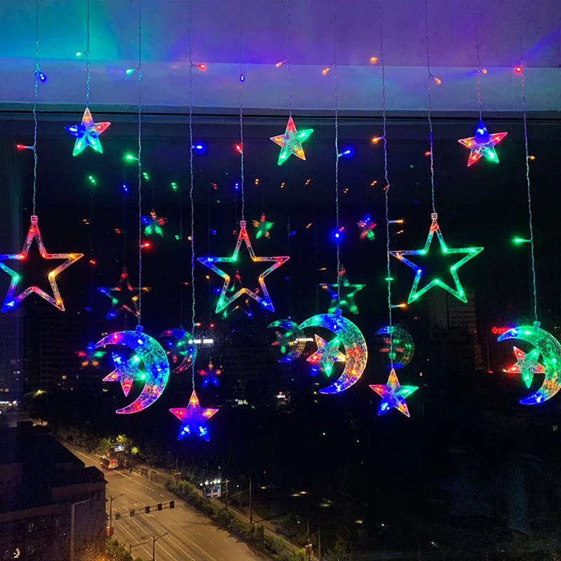 Christmas Decor String Garland Curtain Light LED For Wedding Home Christmas Tree Ornament 2024 Navidad Xmas Gift 2025 New Year