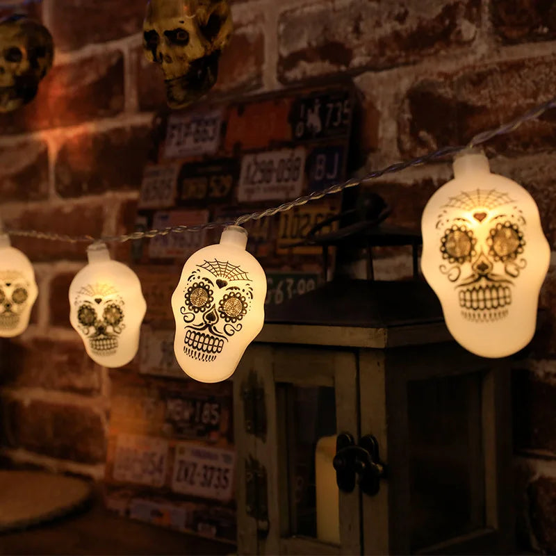 1.5m 10Led Halloween Light String Pumpkin Skull Eye Balls Ghost Festival Party Lantern Trick Or Treat Happy Halloween Day Decor