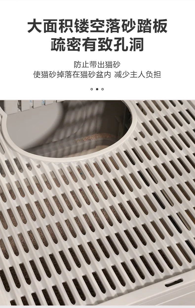 Square Full Closed Cat Litter Box Strong Durable Large Space Anti-splash Kitten Toilet Fortable Cat House With Drawer Sandbox