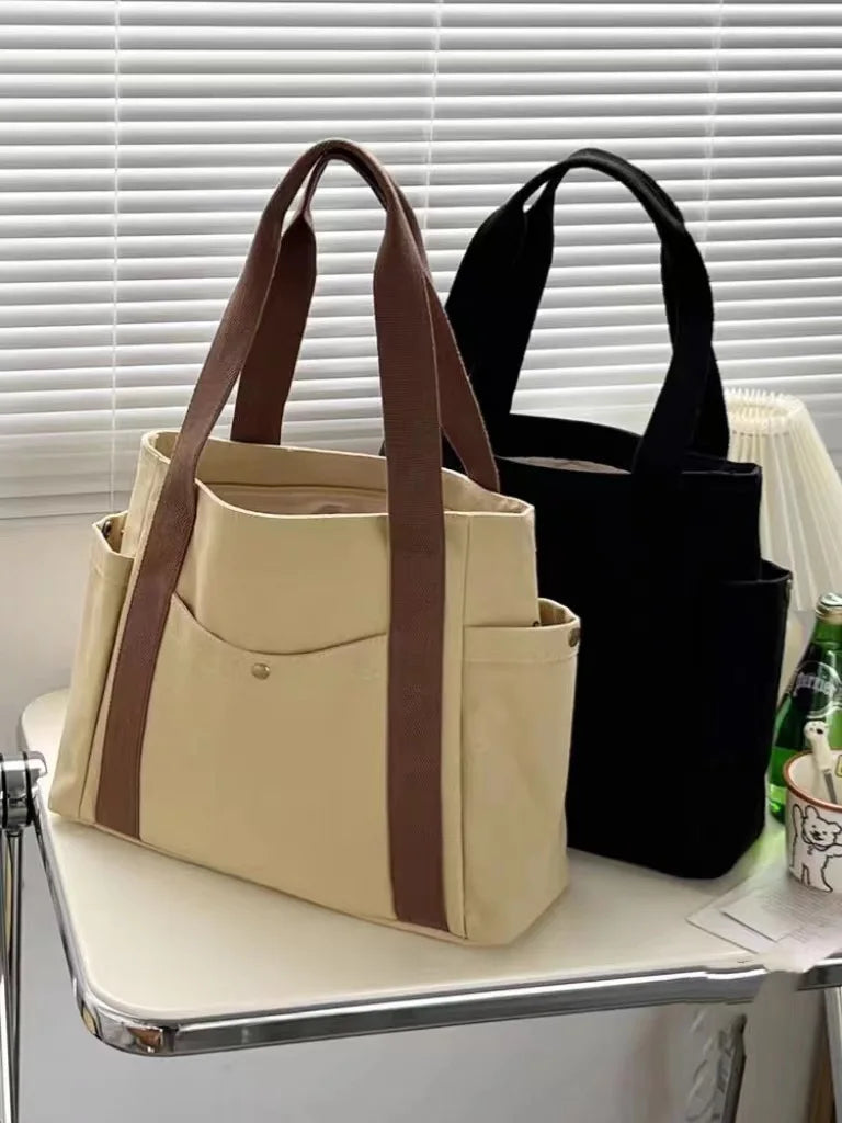 Large Capacity Tote Bag Commuting Canvas Shoulder Bag Fashionable and Convenient Handbag for Women Purses and Handbags