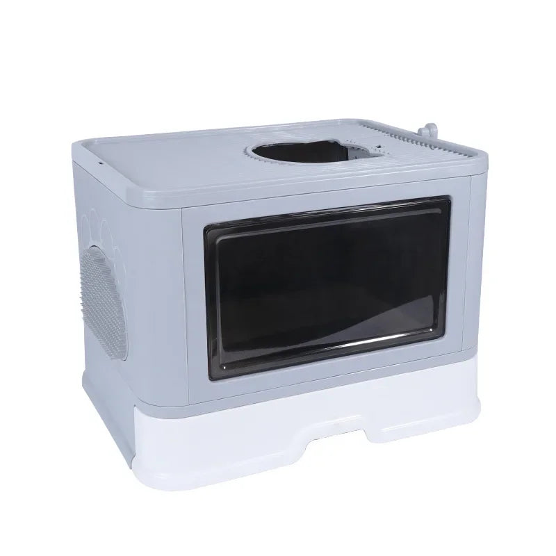 Square Full Closed Cat Litter Box Strong Durable Large Space Anti-splash Kitten Toilet Fortable Cat House With Drawer Sandbox