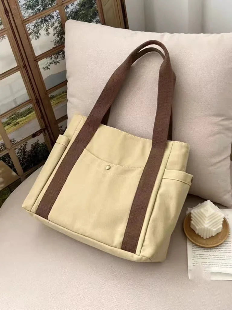 Large Capacity Tote Bag Commuting Canvas Shoulder Bag Fashionable and Convenient Handbag for Women Purses and Handbags