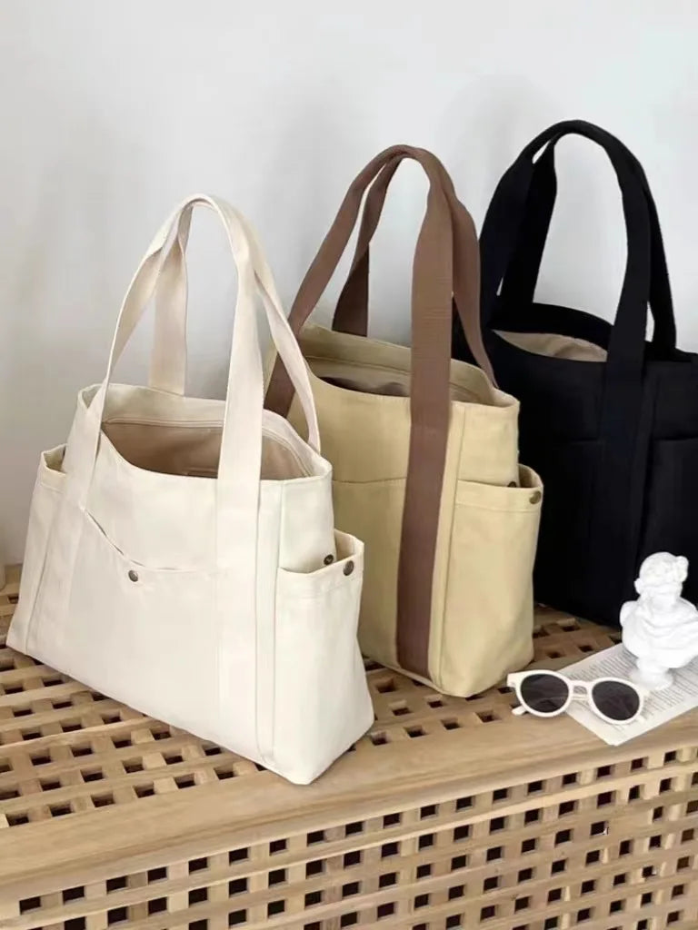 Large Capacity Tote Bag Commuting Canvas Shoulder Bag Fashionable and Convenient Handbag for Women Purses and Handbags