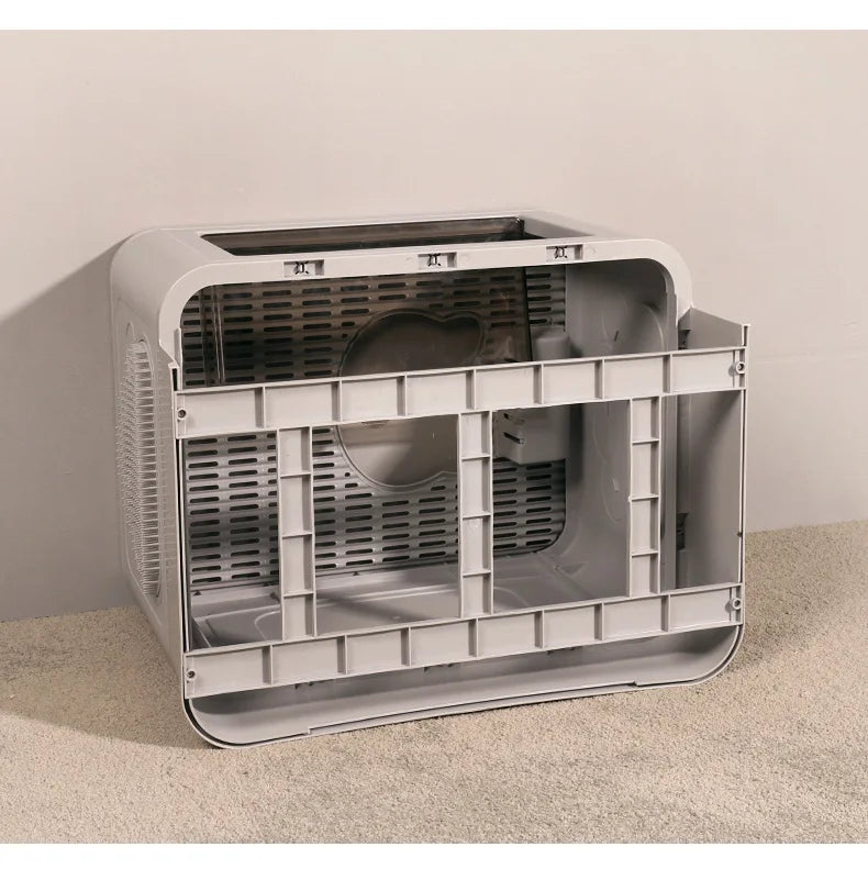 Square Full Closed Cat Litter Box Strong Durable Large Space Anti-splash Kitten Toilet Fortable Cat House With Drawer Sandbox