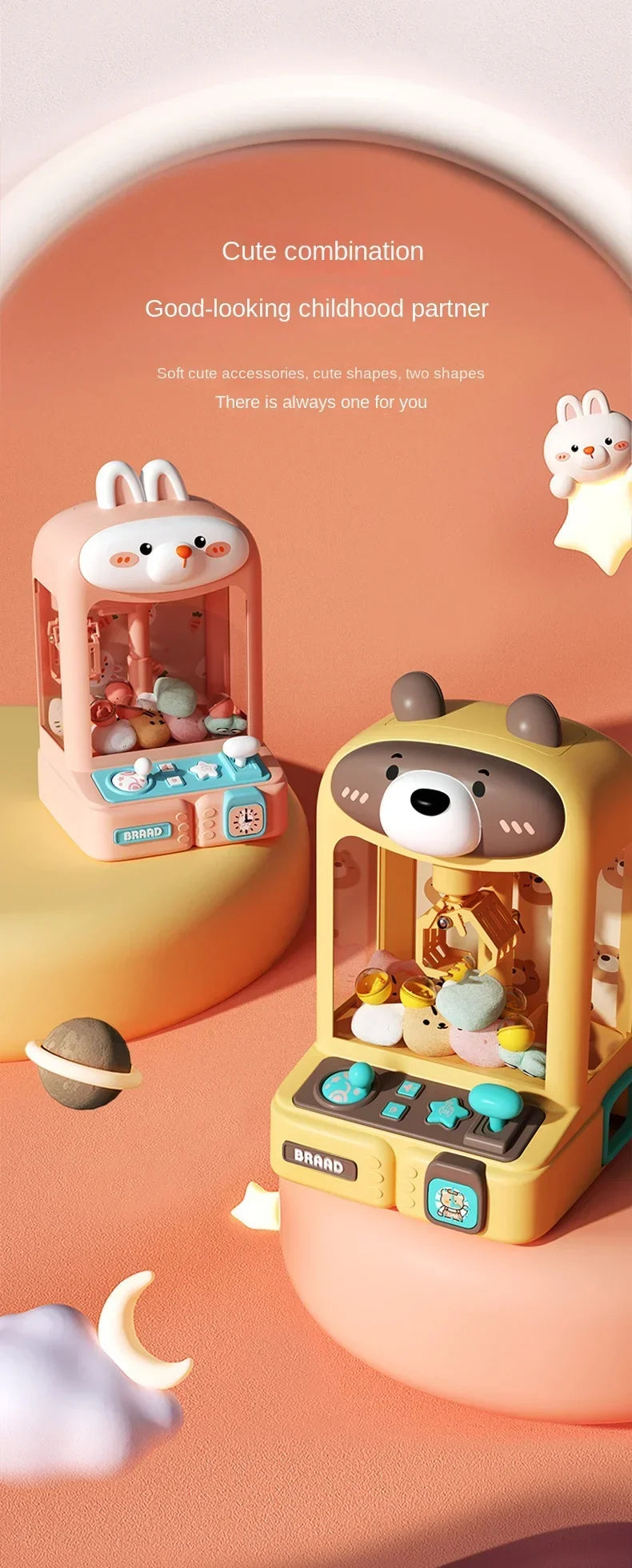 Mini toys Claw Machine Toys for Children Automatic Operated Play Game Arcade Machines Kids Doll Vending Machine Birthday Gifts