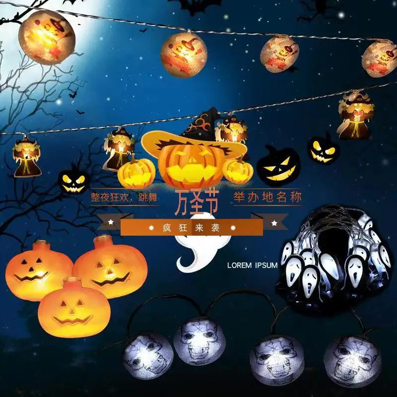1.5m 10Led Halloween Light String Pumpkin Skull Eye Balls Ghost Festival Party Lantern Trick Or Treat Happy Halloween Day Decor