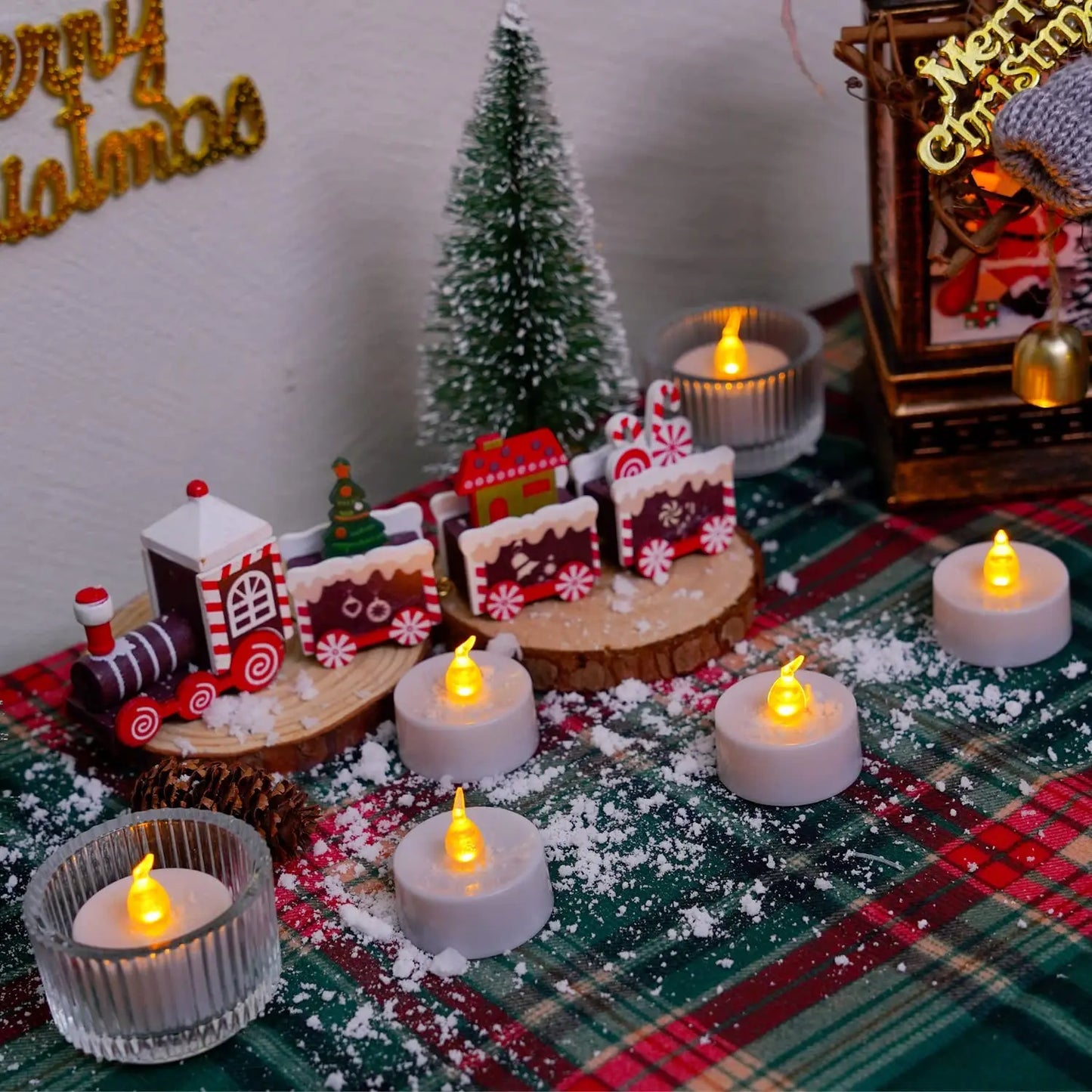 12/24pc Flameless LED Candle with/without Remote control Lighting Flickering Flame Tea Light for Halloween Christmas Home Decor