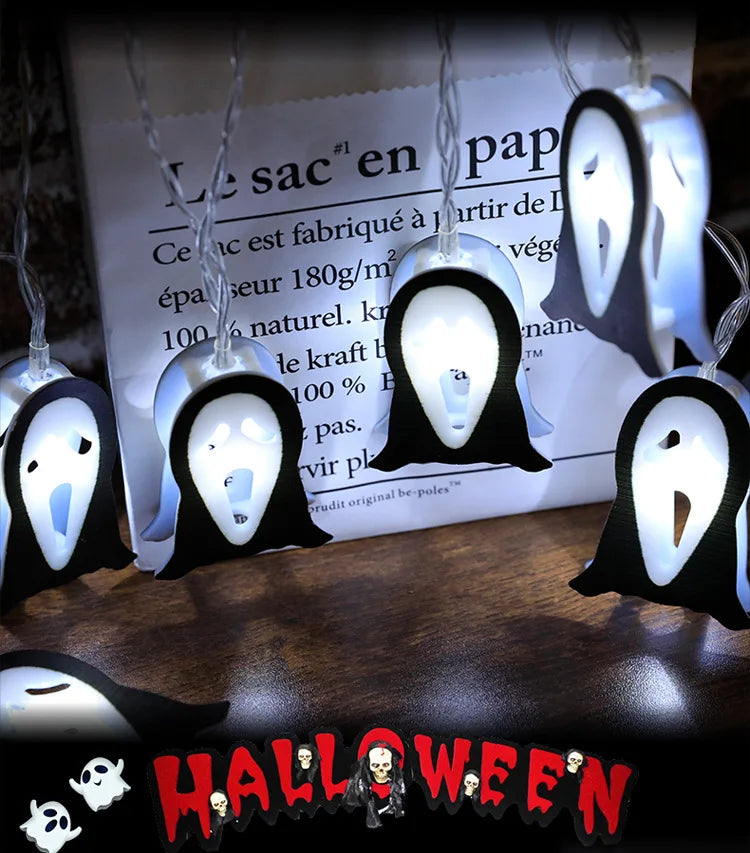 1.5m 10Led Halloween Light String Pumpkin Skull Eye Balls Ghost Festival Party Lantern Trick Or Treat Happy Halloween Day Decor