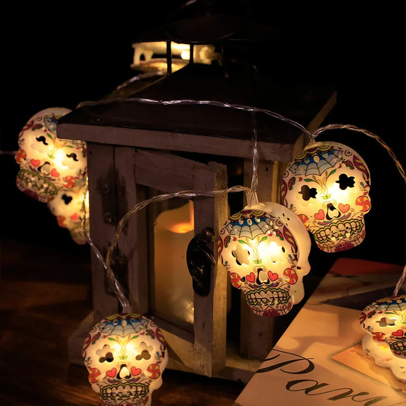 1.5m 10Led Halloween Light String Pumpkin Skull Eye Balls Ghost Festival Party Lantern Trick Or Treat Happy Halloween Day Decor