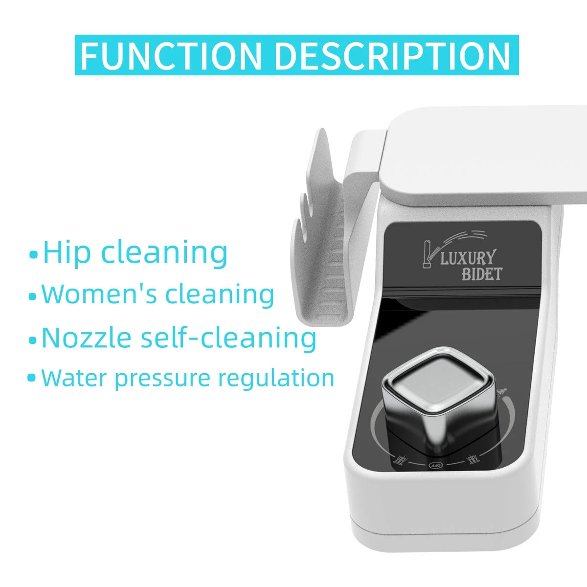 YCRAYS Bidet Toilet Seat Attachment Ultra-thin Non-Electric Dual Nozzles Lady Wash Hot Cold Mixer Water With Phone Holder Hook