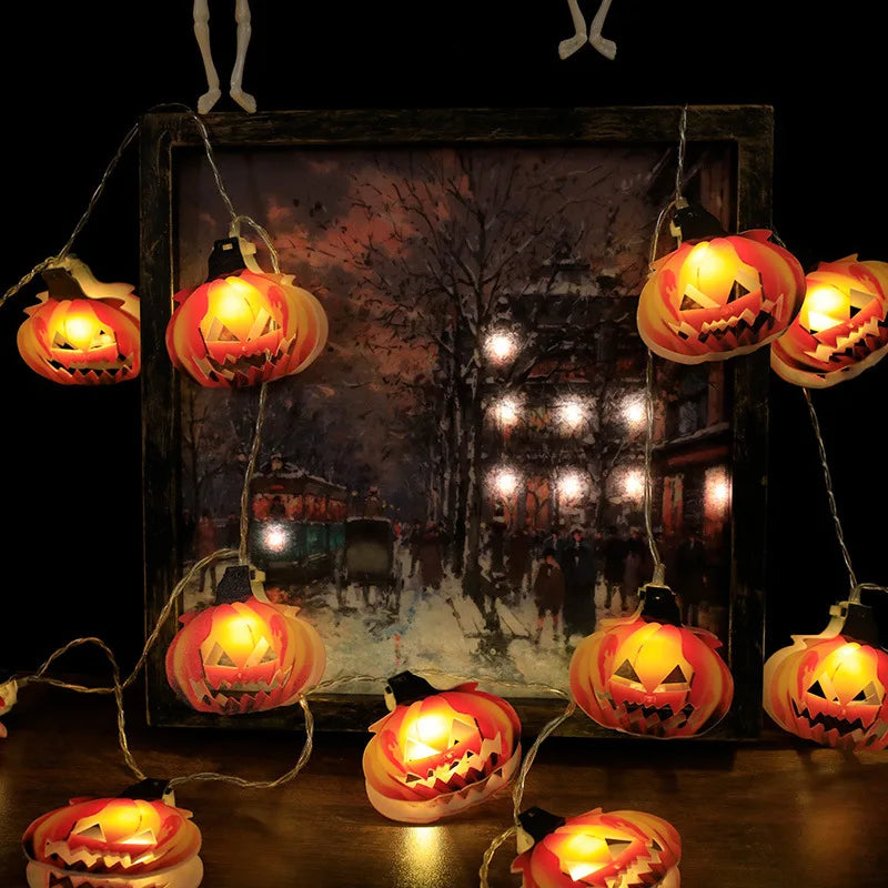 1.5m 10Led Halloween Light String Pumpkin Skull Eye Balls Ghost Festival Party Lantern Trick Or Treat Happy Halloween Day Decor