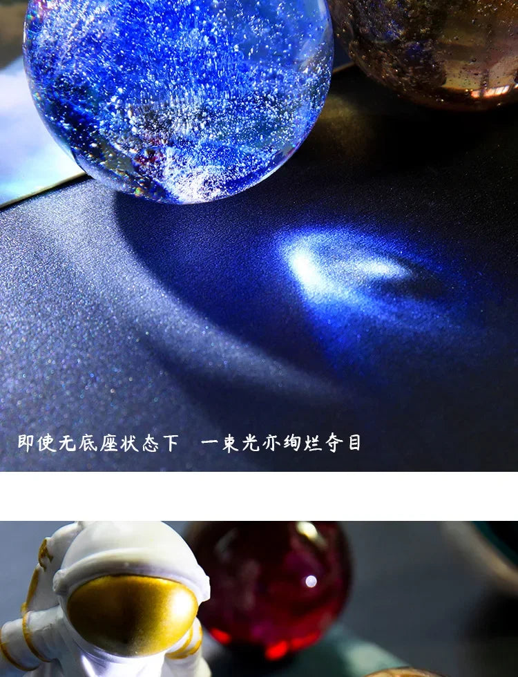 Fantasy Colorful Glass Star Ball Luminous Planet Astronomy Planets Ball Fantastic Style Home Decoration Cosmic Model Gift