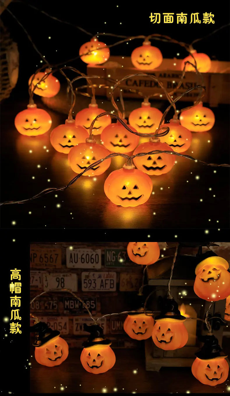 1.5m 10Led Halloween Light String Pumpkin Skull Eye Balls Ghost Festival Party Lantern Trick Or Treat Happy Halloween Day Decor