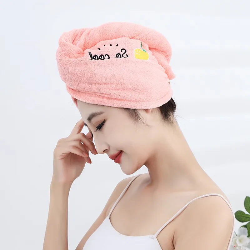 Women Soft Microfiber Towels Shower Cap Towel Bath Hats for Women Dry Hair Cap Quick Drying Soft for Lady Turban Head Girl Towel