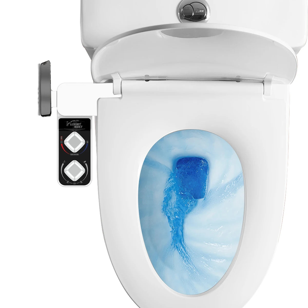 YCRAYS Bidet Toilet Seat Attachment Ultra-thin Non-Electric Dual Nozzles Lady Wash Hot Cold Mixer Water With Phone Holder Hook