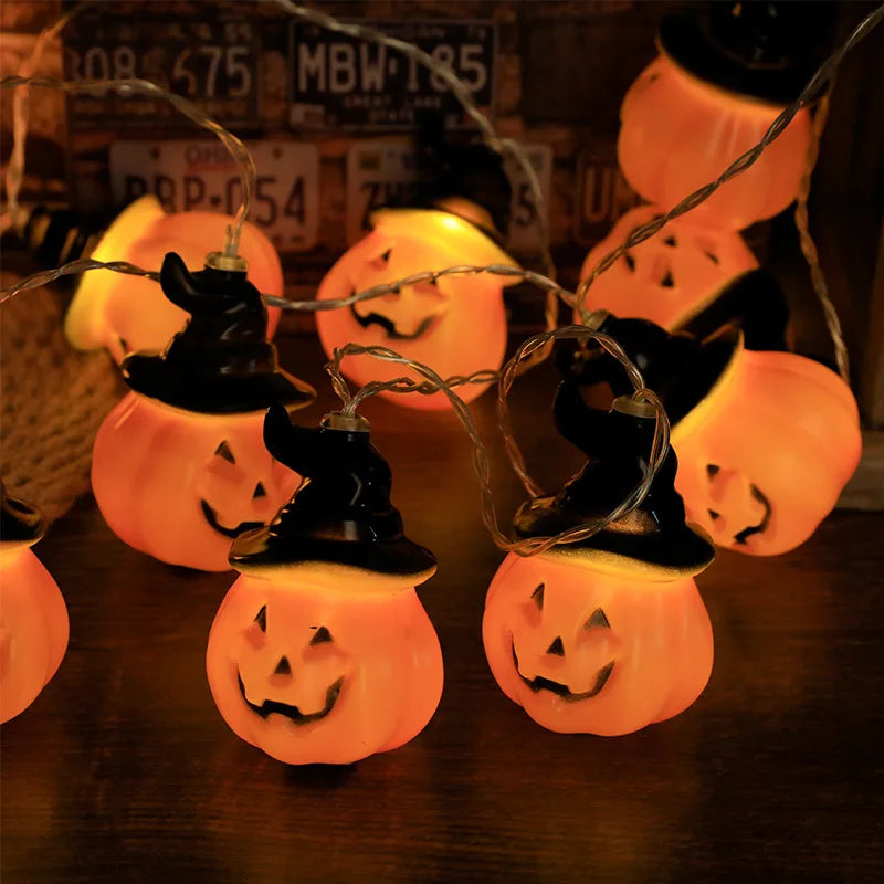 1.5m 10Led Halloween Light String Pumpkin Skull Eye Balls Ghost Festival Party Lantern Trick Or Treat Happy Halloween Day Decor