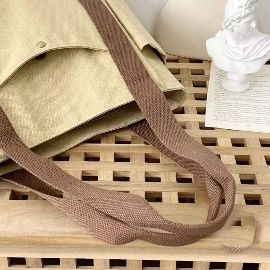 Large Capacity Tote Bag Commuting Canvas Shoulder Bag Fashionable and Convenient Handbag for Women Purses and Handbags