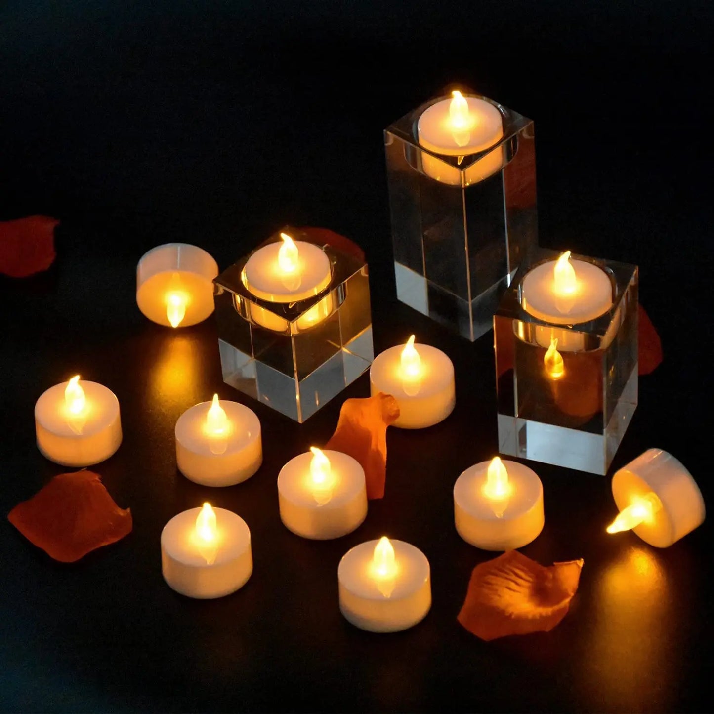12/24pc Flameless LED Candle with/without Remote control Lighting Flickering Flame Tea Light for Halloween Christmas Home Decor