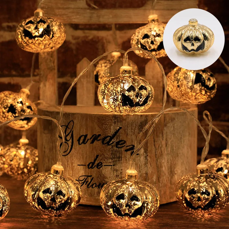 1.5m 10Led Halloween Light String Pumpkin Skull Eye Balls Ghost Festival Party Lantern Trick Or Treat Happy Halloween Day Decor