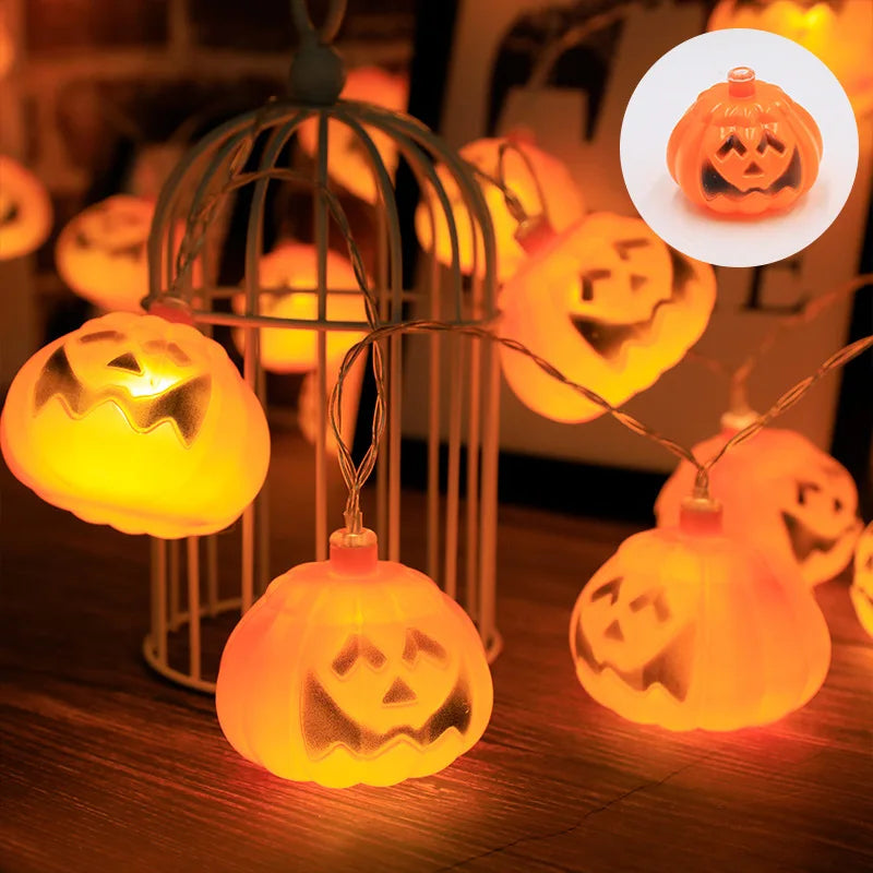 1.5m 10Led Halloween Light String Pumpkin Skull Eye Balls Ghost Festival Party Lantern Trick Or Treat Happy Halloween Day Decor